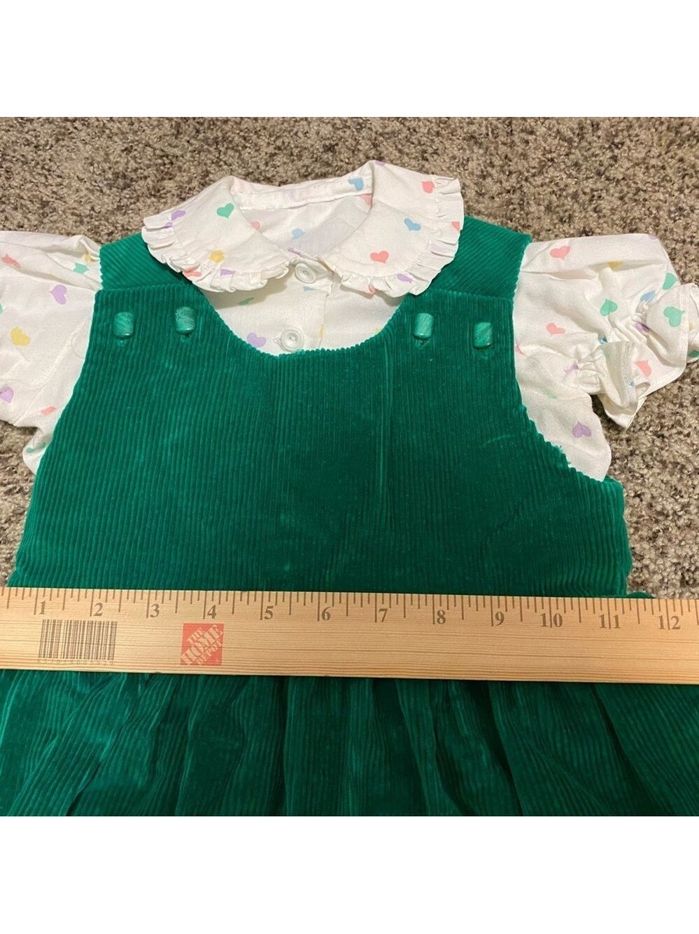 Vintage Little Girl Corduroy Jumper + Cotton Shirt 80s 90s Clothing Set Lot - Picture 5 of 14